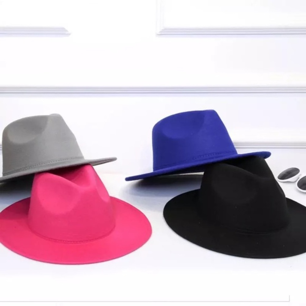 Faux Vegan Wool Warm Fedora Wide Brim Men Hat